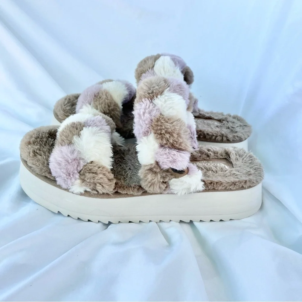 KOOLABURRA BY UGG | WOMENS YA-BABY SLIDE SANDAL SLIPPERS SIZE 8 FAUX FUR - Picture 5 of 8